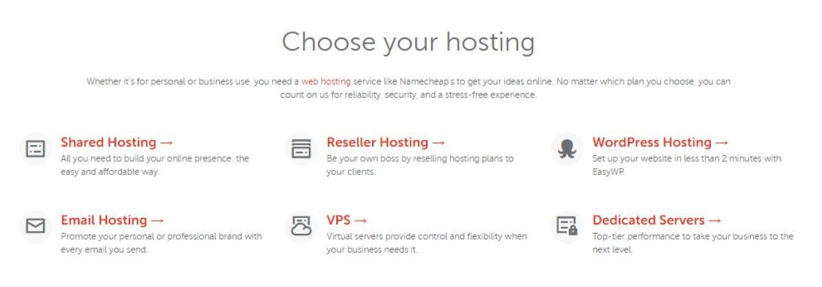 Namecheap Review_ Hosting - Choose your hosting
